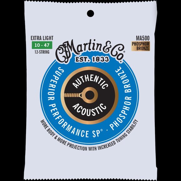 Martin MA500 Acoustic SP 92/8 Phosphor Bronze Strings 10/47 12-String - Picture 1 of 1